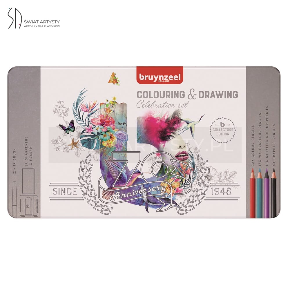 Zestaw artystyczny Colouring&Drawing Bruynzeel w metalowym opakowaniu
