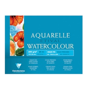 Blok do akwareli ETIVAL Clairefontaine - Grain Fin - 200g, 18x24cm