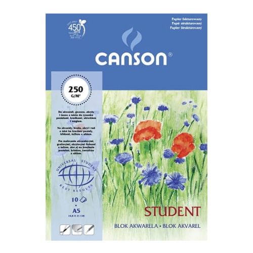Blok-akwarelowy-Student-Canson-250g- 10ark-A5-fakturowany