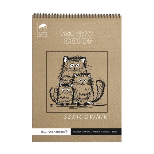 Szkicownik na spirali Happy Color Mały Artysta - 90g, A4 - biały + szary.jpg