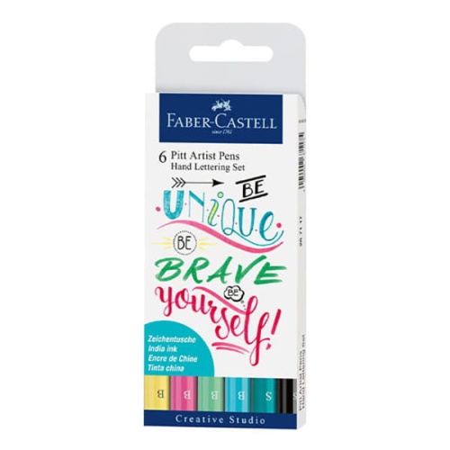 Zestaw flamastrów artystycznych Faber-Castell Pitt Artist Hand Lettering - 6 kolorów.jpg