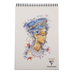 Szkicownik, blok rysunkowy na spirali Clairefontaine - 90g, 60ark, 21x29,7cm 