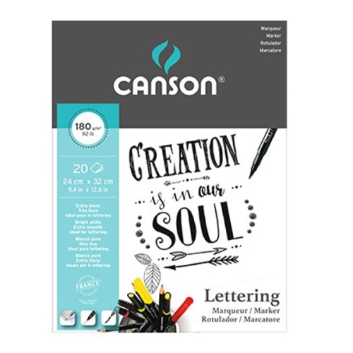 Blok do markerów Lettering Canson - 180g, 20ark. A4