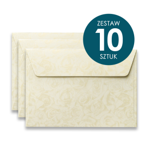 Koperta Galeria Papieru C6, 114x162mm, Róże kremowy - 10 sztuk