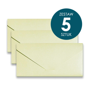Koperta z kieszonką Galeria Papieru DL, 110x220mm, Pearl kremowy - 5 sztuk