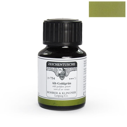 Tusz kaligraficzny rysunkowy Rohrer & Klingner 50ml - Alt Goldgrün
