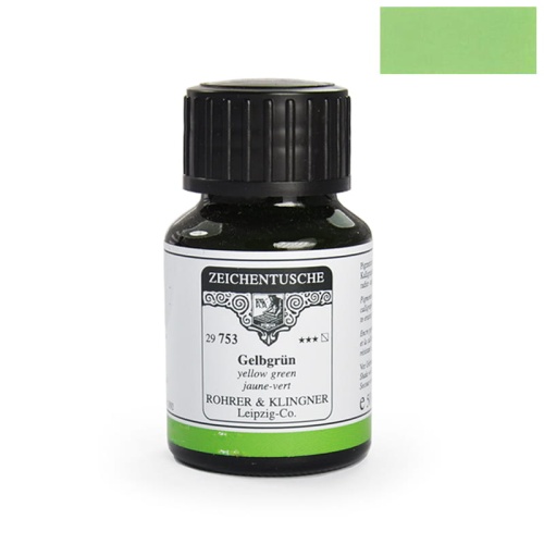 Tusz kaligraficzny rysunkowy Rohrer & Klingner 50ml - Gelbgrün
