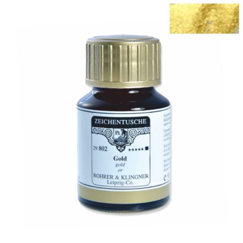 Tusz kaligraficzny rysunkowy Rohrer & Klingner 50ml - Gold