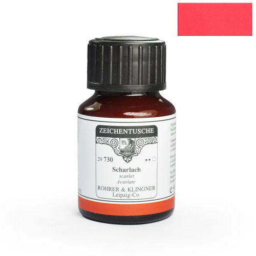 Tusz kaligraficzny rysunkowy Rohrer & Klingner 50ml - Scharlach