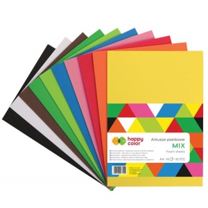 Zestaw arkuszy piankowych, mikrogumy Happy Color - 10ark, 20x30cm