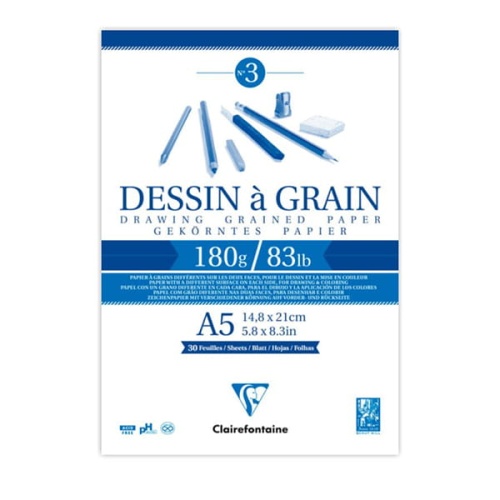 Szkicownik Dessin a Grain Clairefontaine - 180g, 30ark, A5.jpg