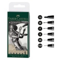 Zestaw flamastrów Pitt Artist Faber-Castell Black - 6 sztuk czarne.jpg
