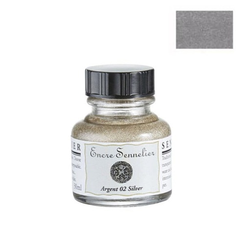 Tusz Sennelier na bazie szelaku 30ml - 02 Silver.jpg