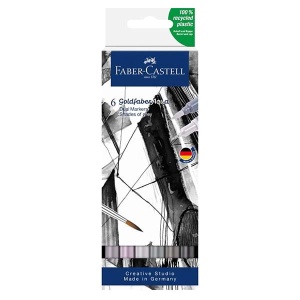 Zestaw flamastrów akwarelowych FABER-CASTELL Goldfaber Aqua - SHADE OF GREY - 6 kolorów 