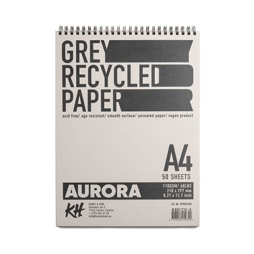 Szkicownik, blok do rysunku AURORA Recycled - 110g, 50ark, A4.jpg