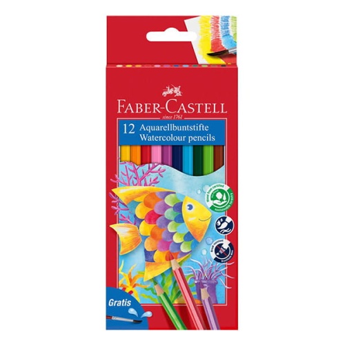 Kredki akwarelowe FABER-CASTELL Rybka 12 kolorów + pędzelek GRATIS.jpg
