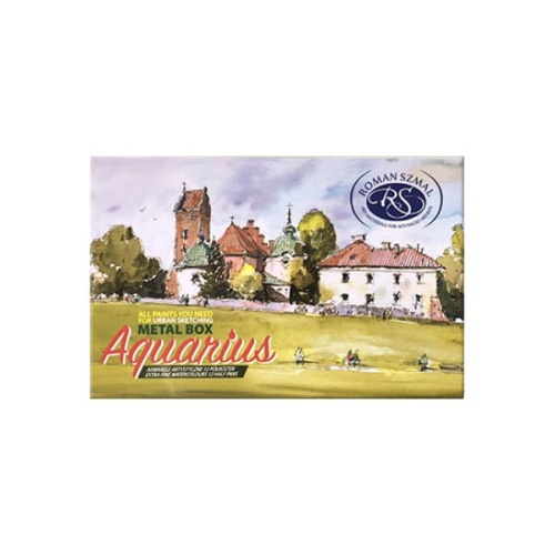Farby akwarelowe w kostkach Szmal Art Aquarius Urban Sketching Metal Box - 12 kolorów