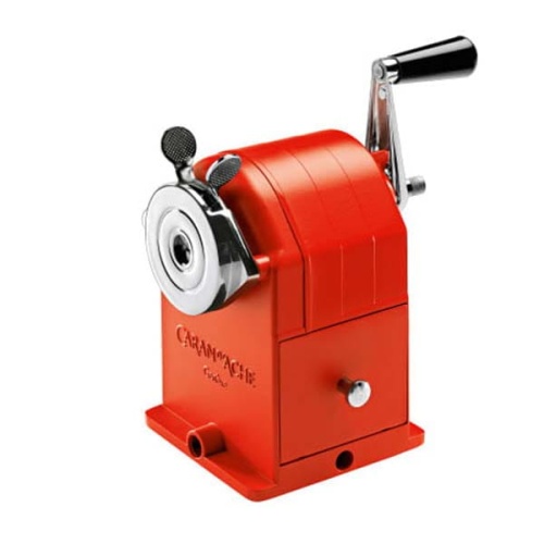 Temperówka mechaniczna metalowa Caran d'Ache na korbkę - czerwon