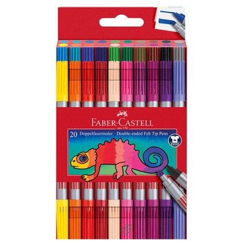 Flamastry dwustronne FABER-CASTELL - 20 kolorów.jpg