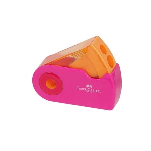 Temperówka Faber-Castell Sleeve Trend Mini z pojemnikiem -  różowa