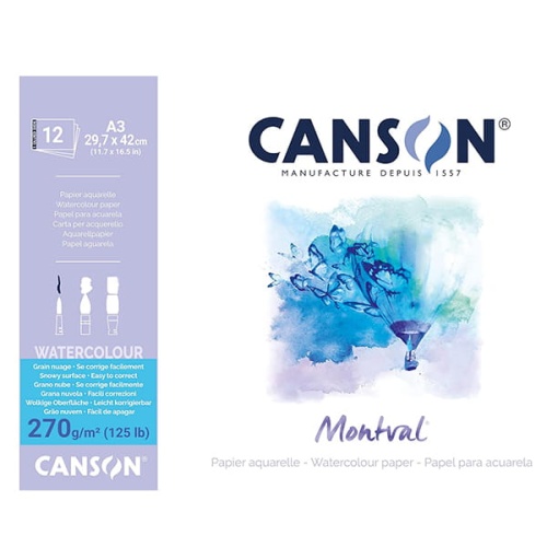 Blok do akwareli Montval Torchon Canson - 270g, 12ark. A3.jpg