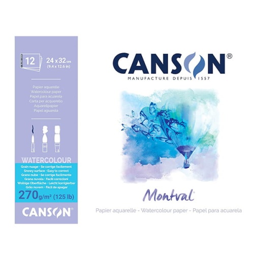 Blok-do-akwareli-Canson-Montval-Aquarelle-270G-12ark-24x32cm