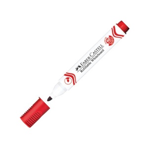 Marker suchościeralny Faber-Castell do białych tablic - czerwony
