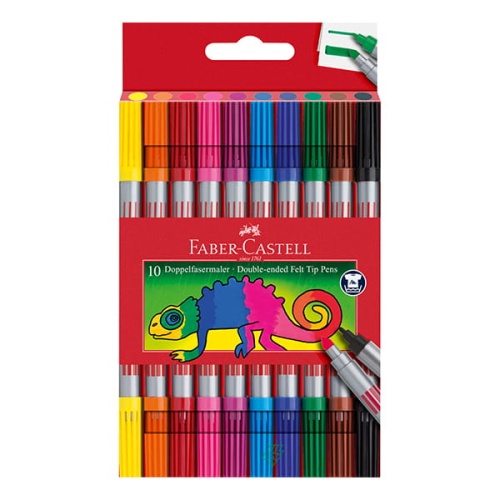 Flamastry dwustronne FABER-CASTELL - 10 kolorów.jpg