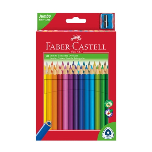 Kredki ołówkowe FABER-CASTELL TRIANGULAR Junior + temperówka 30 kolorów.jpg