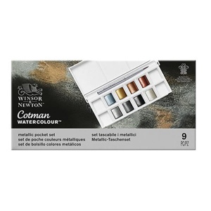 Farby akwarelowe Winsor&Newton Cotman - 8 kol. Metallic Pocket Set