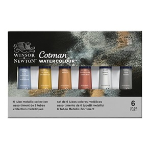Farby akwarelowe Winsor&Newton Cotman - 8 kol. tube metallic collection 
