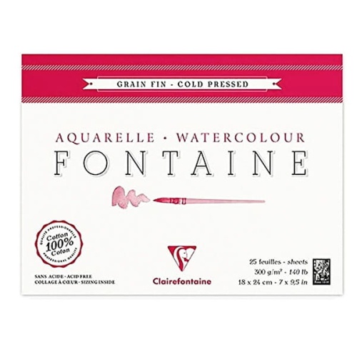 Blok do akwareli FONTAINE Clairefontaine - Grain Fin - 300g, 25ark, 24x30cm.jpg