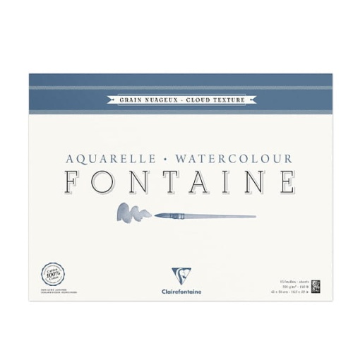 Blok do akwareli FONTAINE Clairefontaine - Grain Nuageux - 300g, 15ark, 42x56cm.jpg