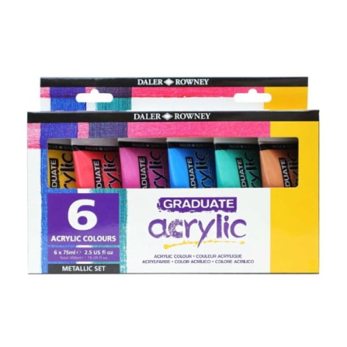 Zestaw farb akrylowych Daler Rowney Graduate Acrylic - 6x75ml - metaliczne (2).jpg