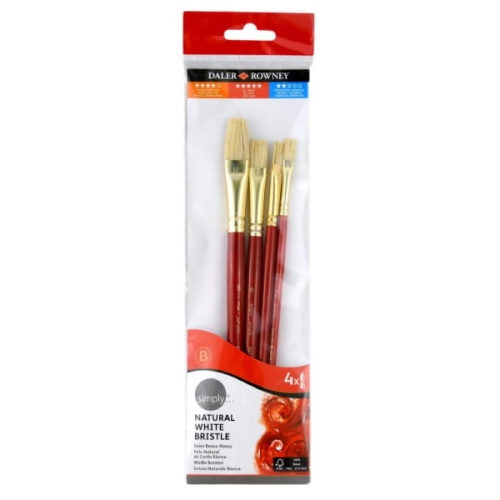 Zestaw pędzli szczecinowych Daler Rowney - 4 sztuk