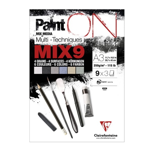 Clairefontaine Paint On Multi -Techniques Mix9 - 250g, A3, 27ark..jpg