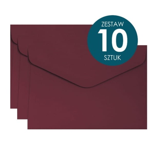 Koperta Galeria Papieru C6, 114x162mm, Bordowa- 10 sztuk
