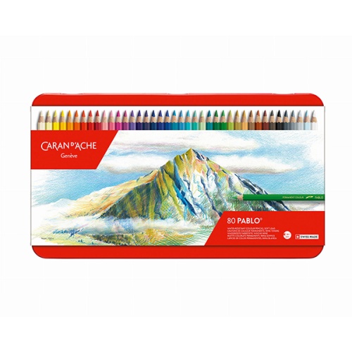 Kredki Caran d'Ache PABLO - 80 kolorów, metalowe opakowanie.jpg
