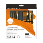 Zestaw pędzli Daler Rowney Simply Acrylic Brushes - 10 sztuk + etui