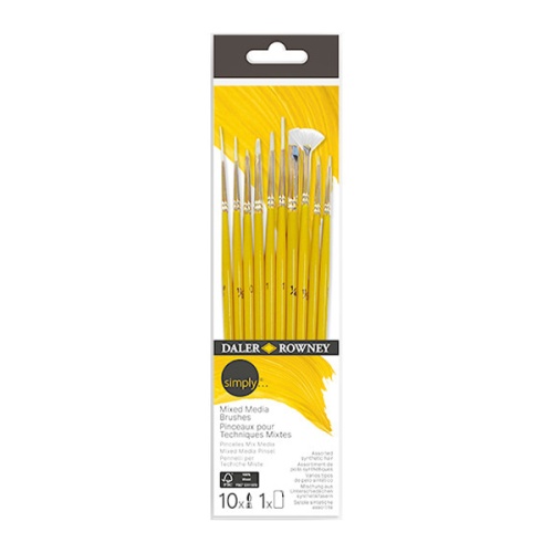 Zestaw pędzli Daler & Rowney Mix Media + etui - 10 sztuk.jpg
