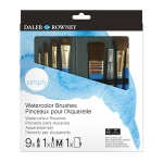 Zestaw pędzli syntetycznych Daler Rowney Simply Watercolor Brushes  - 10 sztuk + etui