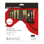 Zestaw pędzli syntetycznych Daler Rowney Simply Oil Brushes - 10 sztuk + etui