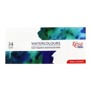 Farby akwarelowe w kostkach ROSA - 24 kolory