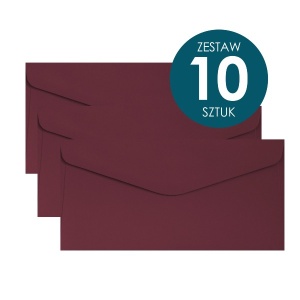Koperta Galeria Papieru DL, 110x220mm, Bordowy - 10 sztuk