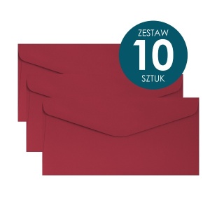 Koperta Galeria Papieru DL, 110x220mm, Czerwony - 10 sztuk