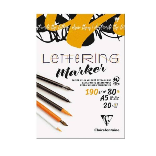 Blok_do_kaligrafii_letteringu_Clairefontaine_Lettering _Marker