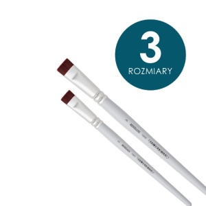 Pędzle syntetyczne Renesans "drapak" 1580S krótkie trzonki, płaskie