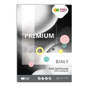 Blok techniczny Happy Color Premium - 250g, 10ark, A3 - biały