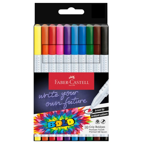 Flamastry Faber-Castell GRIP BOLDPEN - zestaw 10 kolorów.jpg