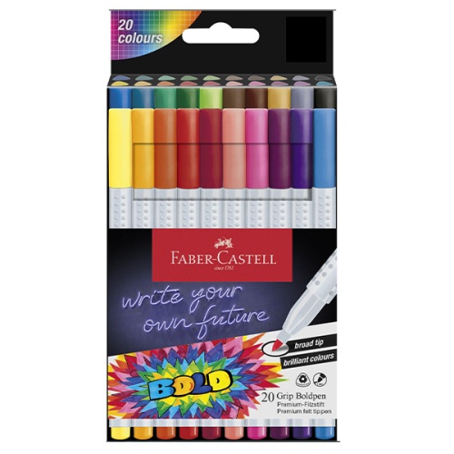 Flamastry Faber-Castell GRIP BOLDPEN - zestaw 20 kolorów.jpg